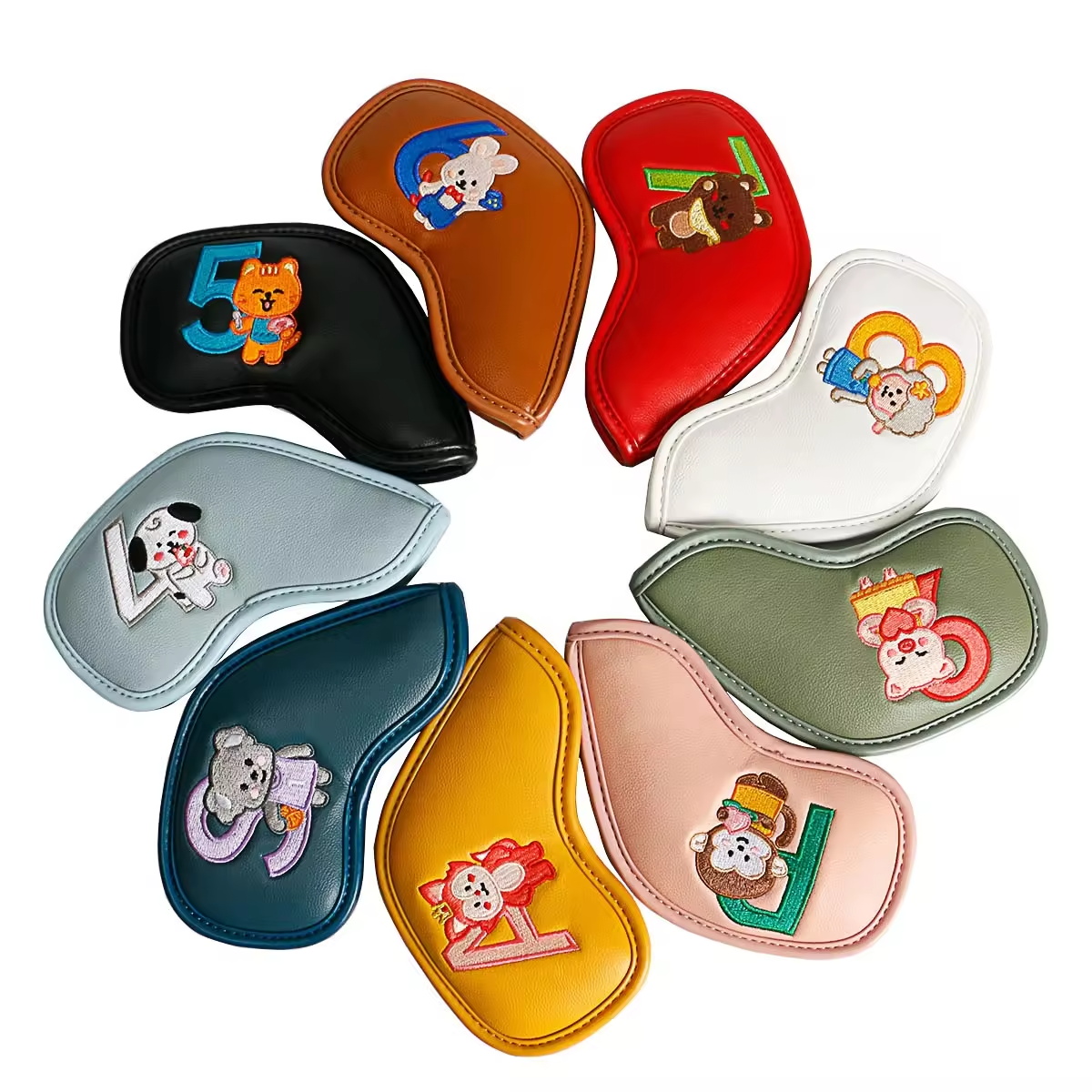 9Pcs 귀여운 만화 동물 골프 아이언 헤드 커버, P - Golf Equipment And Accessories 리뷰 및 가격